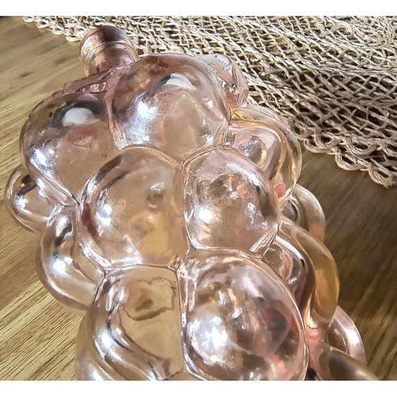 Vintage Grape Cluster Bottle, Clear Pinkish Purple Flashed Glass Heavyweight EUC - Picture 5 of 10